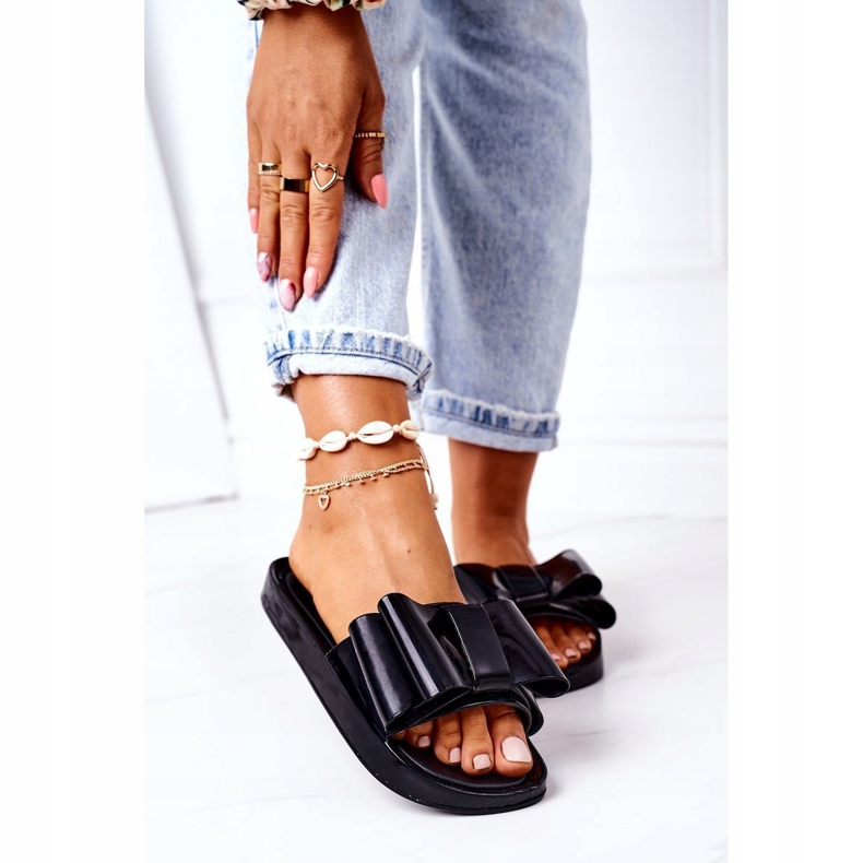 PS1 Gumene papuče s mašnom Crni travanj crna 1