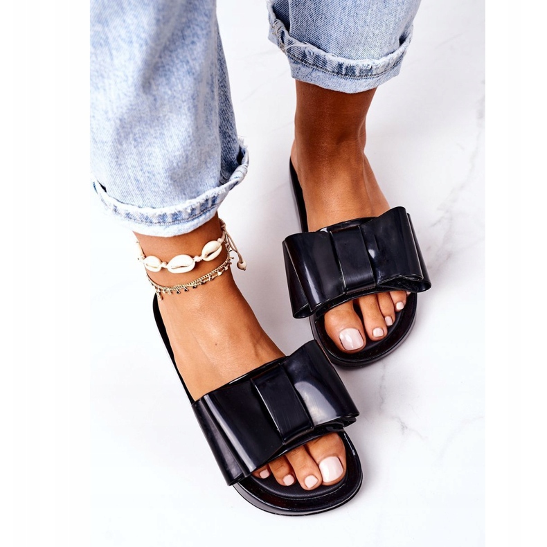 PS1 Gumene papuče s mašnom Crni travanj crno 4