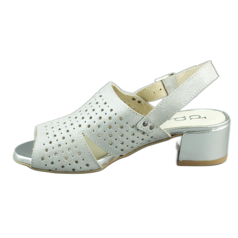 Dolce Pietro Ženske sandale na visoku petu 2084 srebro 1