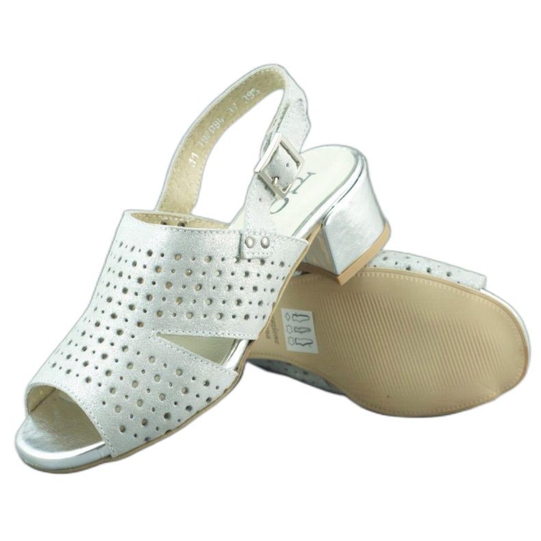 Dolce Pietro Ženske sandale na visoku petu 2084 srebro 2