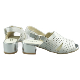 Dolce Pietro Ženske sandale na visoku petu 2084 srebro 3