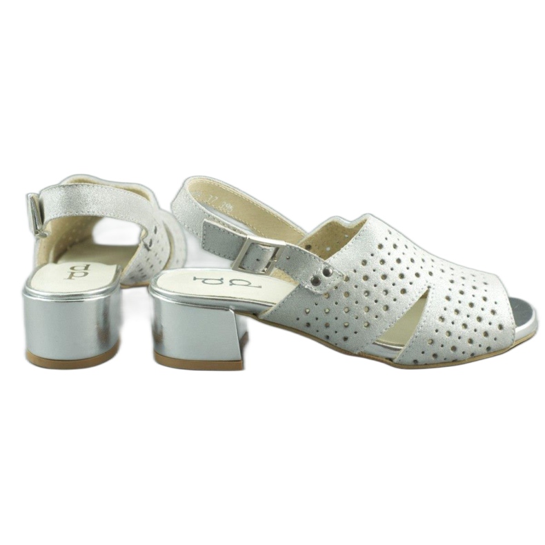 Dolce Pietro Ženske sandale na visoku petu 2084 srebro 3