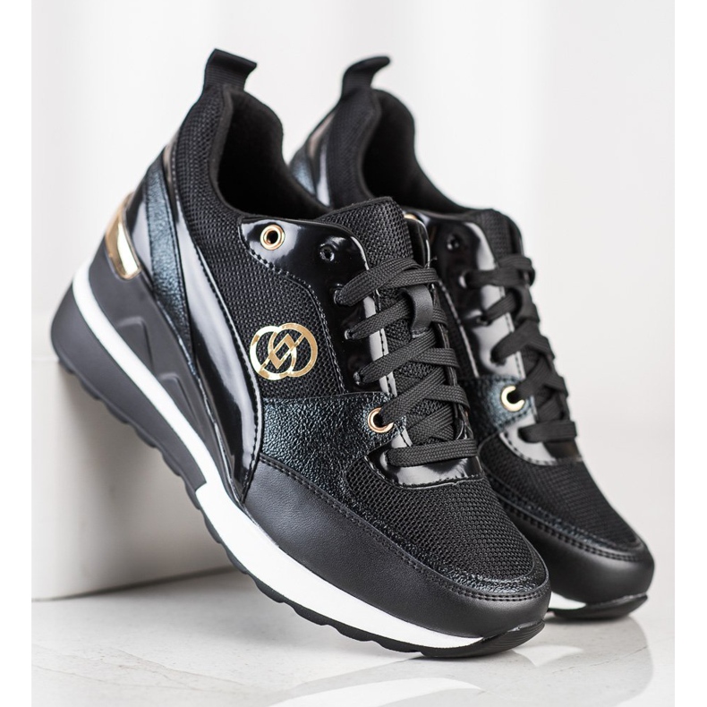 Evento Modne tenisice na klin crna 1