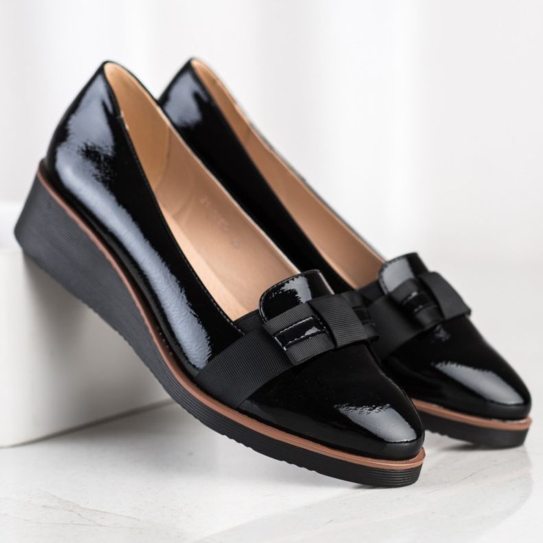 W. Potocki Cipele s ukrasnom vrpcom crno 1