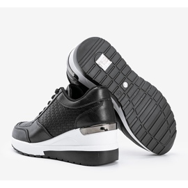 Crne tenisice na klin s pletenim uzorkom Dianne crno 1