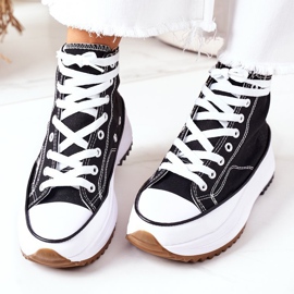 FJ1 Visoke tenisice na električnoj platformi Love Black bijela crno 1