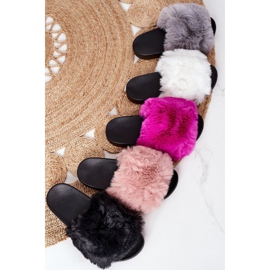 FJ1 Gumene papuče s ružičastim mekanim krznom ružičasta 1