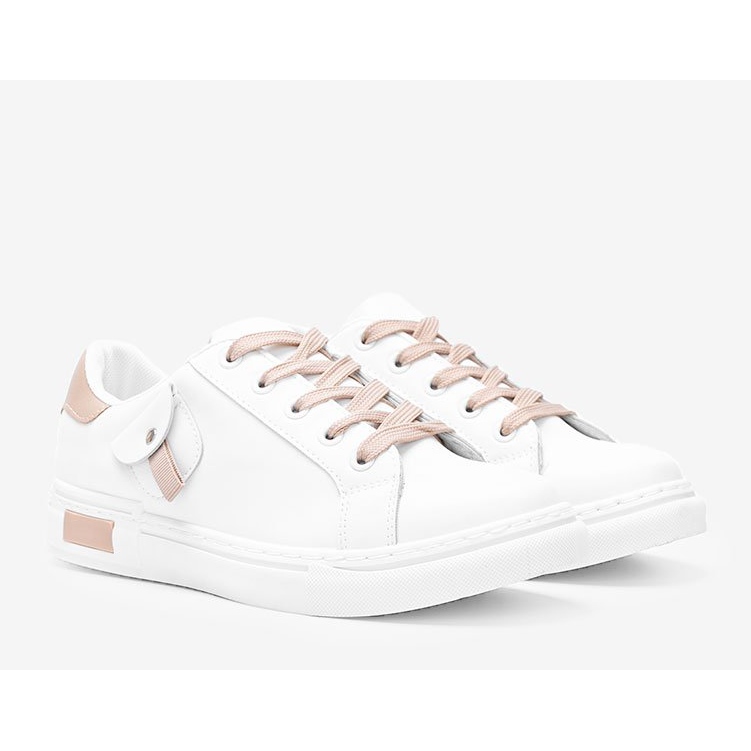 Bijele i bež tenisice s ukrasnim džepom tvrtke Nandina bijela 1