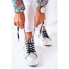 Ženske kožne tenisice Big Star II274034 Srebrne srebro 1