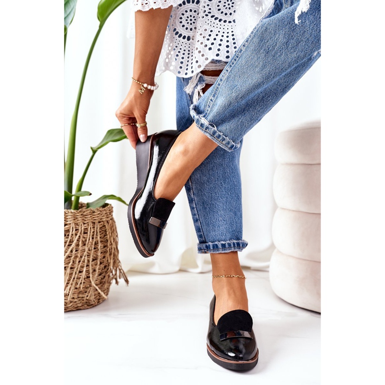 Lakirane cipele na klin POTOCKI 12032 Crna 1