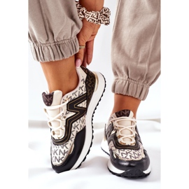 Sportske cipele Logowane Tenisice Bež i crne boje Always crna 2