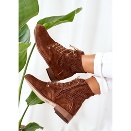 Alberto Violli Čizme od antilopa s ažurnim uzorkom Smeđa Josie 1