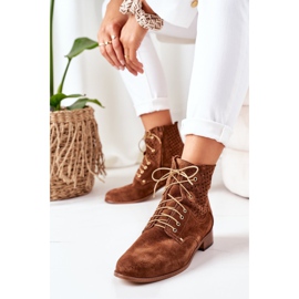 Alberto Violli Čizme od antilopa s ažurnim uzorkom Smeđa Josie 2