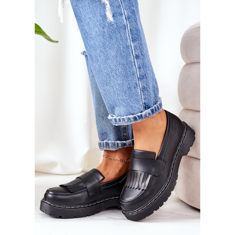 Kožne mokasine Big Star II274100 Crne crno 2