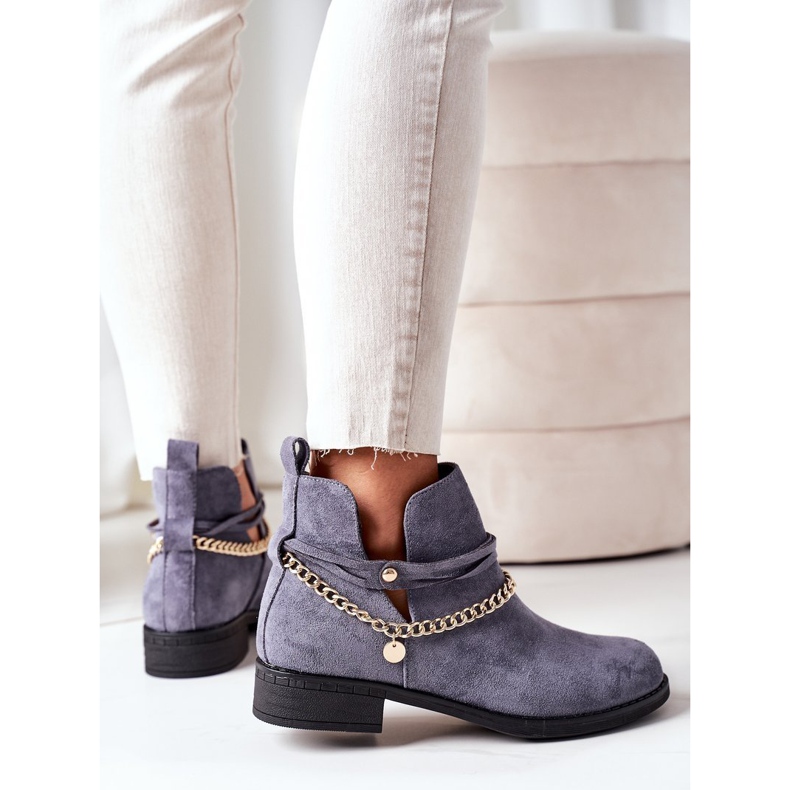 PS1 Čizme od antilopa s lancem Plava Elvira 1