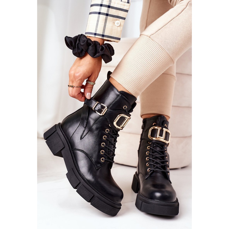 PS1 Topli radnici sa zlatnom kopčom Black Maybelle crno 1