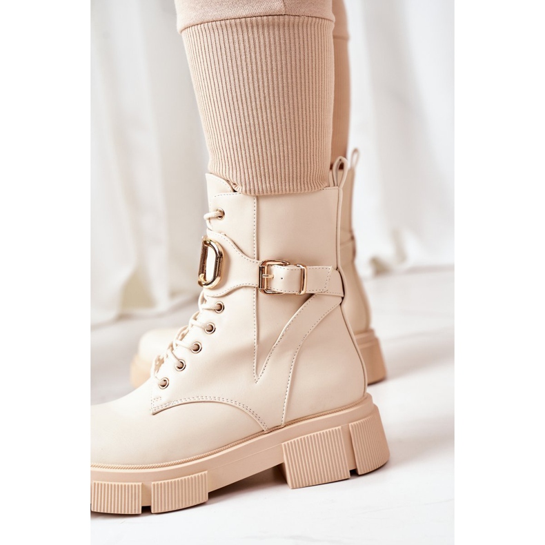 PS1 Topli radnici sa zlatnom kopčom bež Maybelle 1