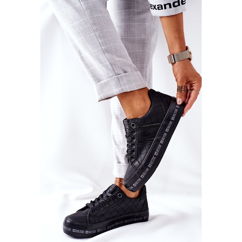 Kožne tenisice na crnoj platformi Big Star II274070 crna 1