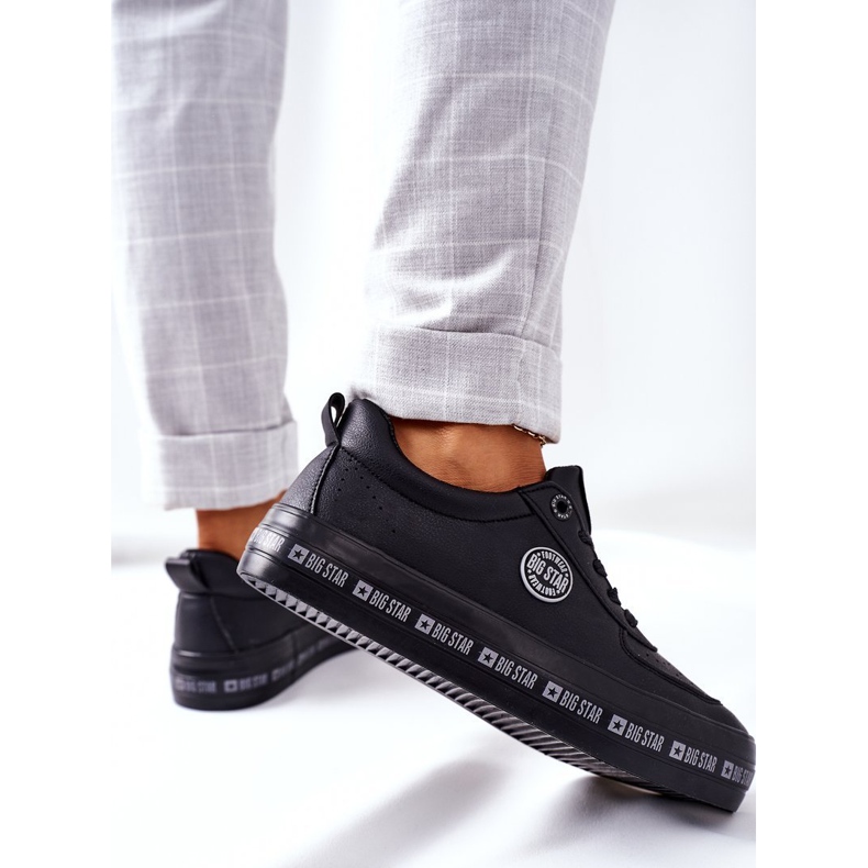 Kožne tenisice na crnoj platformi Big Star II274074 crna 1