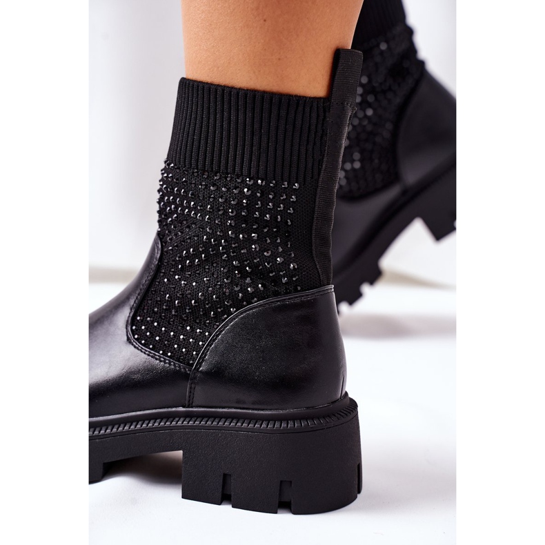 Crni Xoxo radnici izrađeni od fleksibilne tkanine s kubnim cirkonijem crna 1