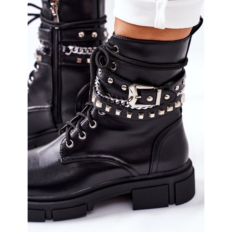 Crne čizme za radnike s kopčom za brušenje crno 1