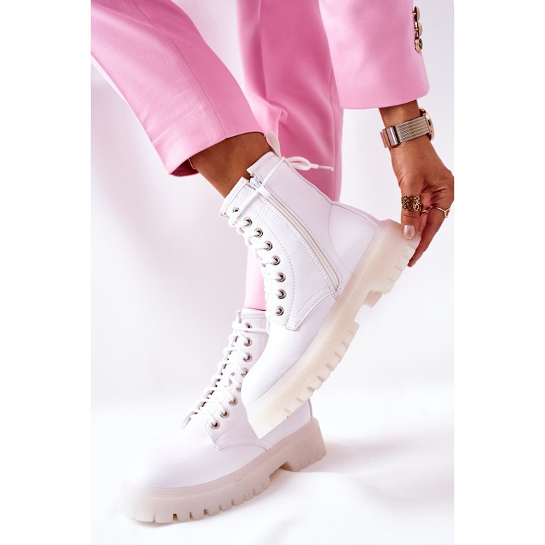 Visoke, elegantne čizme od bijelog grala bijela 2