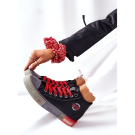 Kožne visoke tenisice Big Star II274139 Crne crno crvena 1