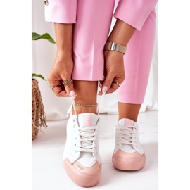 Ženske kožne tenisice Big Star II274027 Bijele bijela ružičasta 1