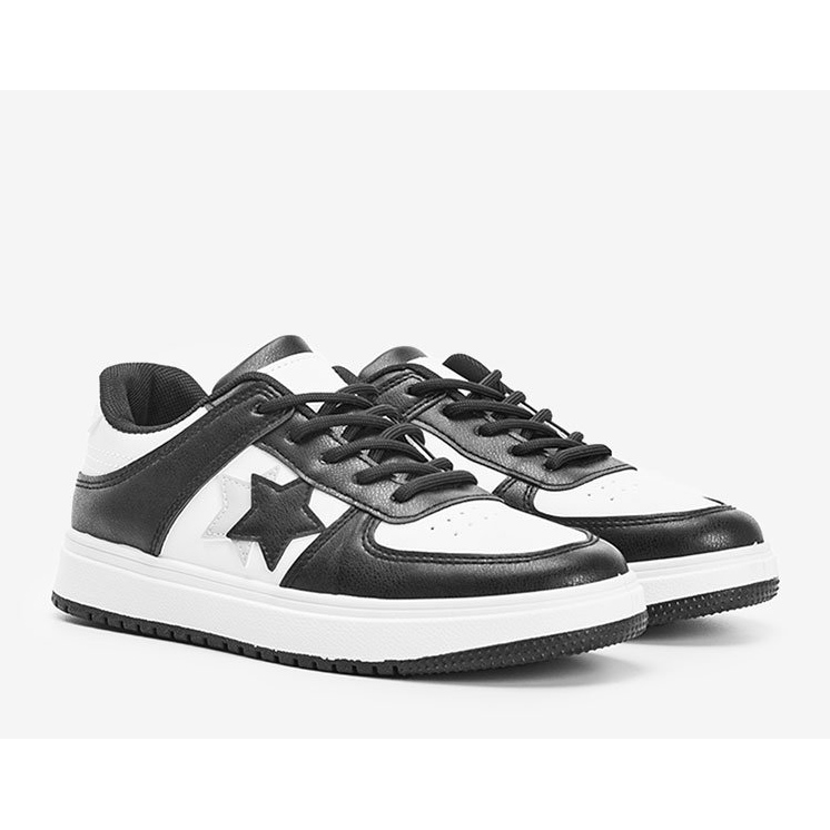 Crno -bijele tenisice sa zvijezdama Polja bijela crna 1