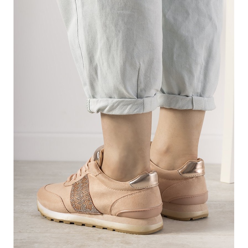 Ružičaste tenisice s kubnim cirkonijem Ratia bež ružičasta 2