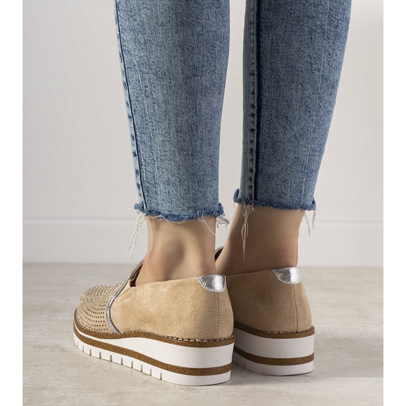 Klizne srebrne cipele s GF-FD9 vijcima bež 1