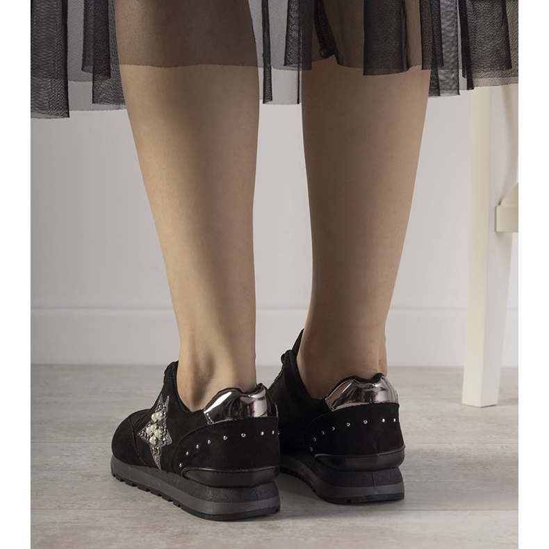 Crne sportske tenisice ukrašene Ruler klinovima crna 1