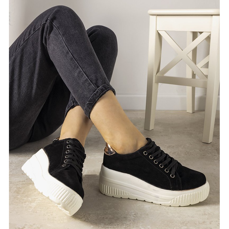 Crne sportske tenisice s visokim potplatom Rapter crno 1