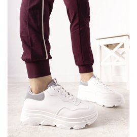 Bijele tenisice s reflektirajućim umetkom Kaori bijela 1