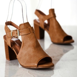 Renda Sandale izrađene od eko kože smeđa 1