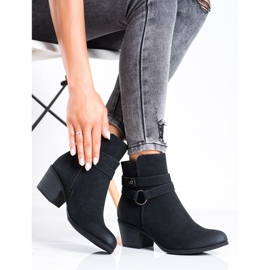 J. Star Čizme s ukrasnim pojasom crna 2