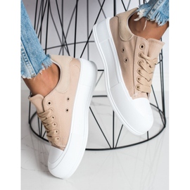 Goodin Klasične tenisice na platformi bež 1