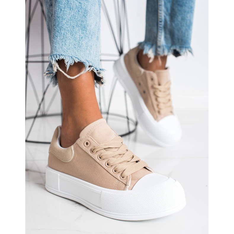 Goodin Klasične tenisice na platformi bež 2