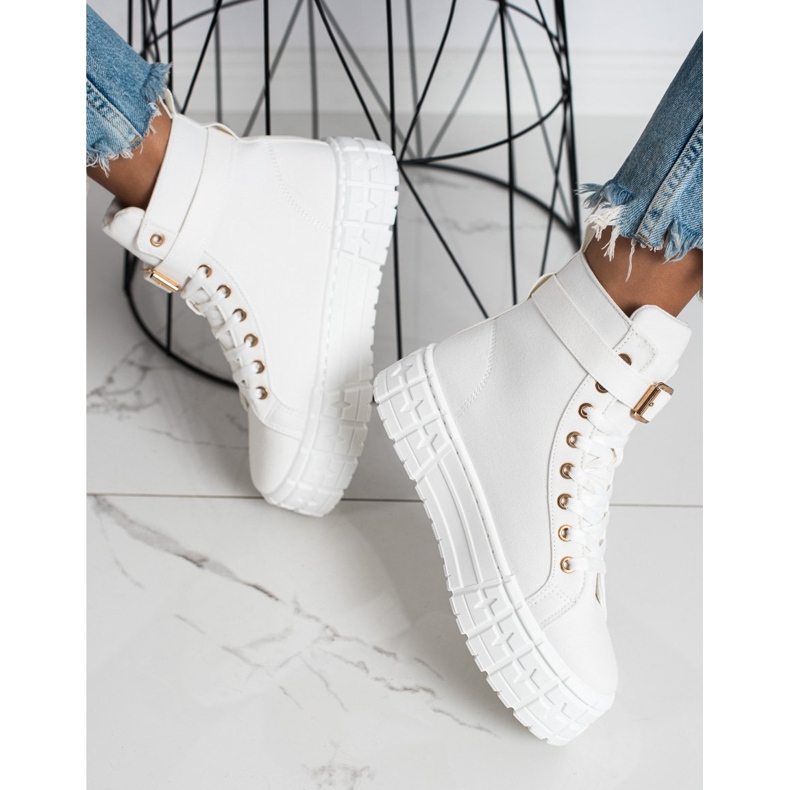 Goodin Tenisice na platformi s džepom bijela 2