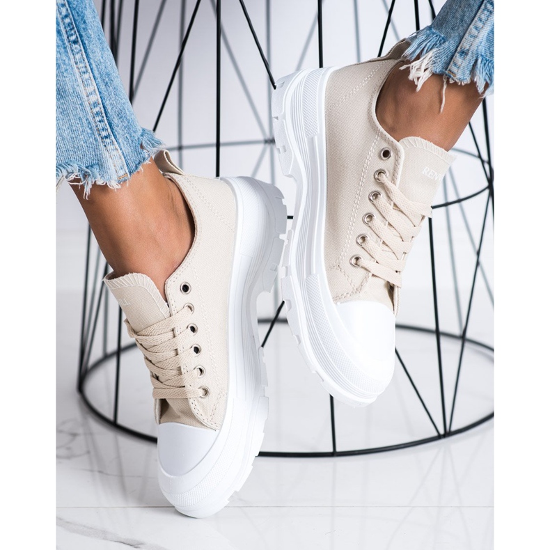 Goodin Tenisice na platformi bež 2