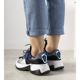 Srebrne tenisice s visokim proljetnim potplatom crno srebro 1