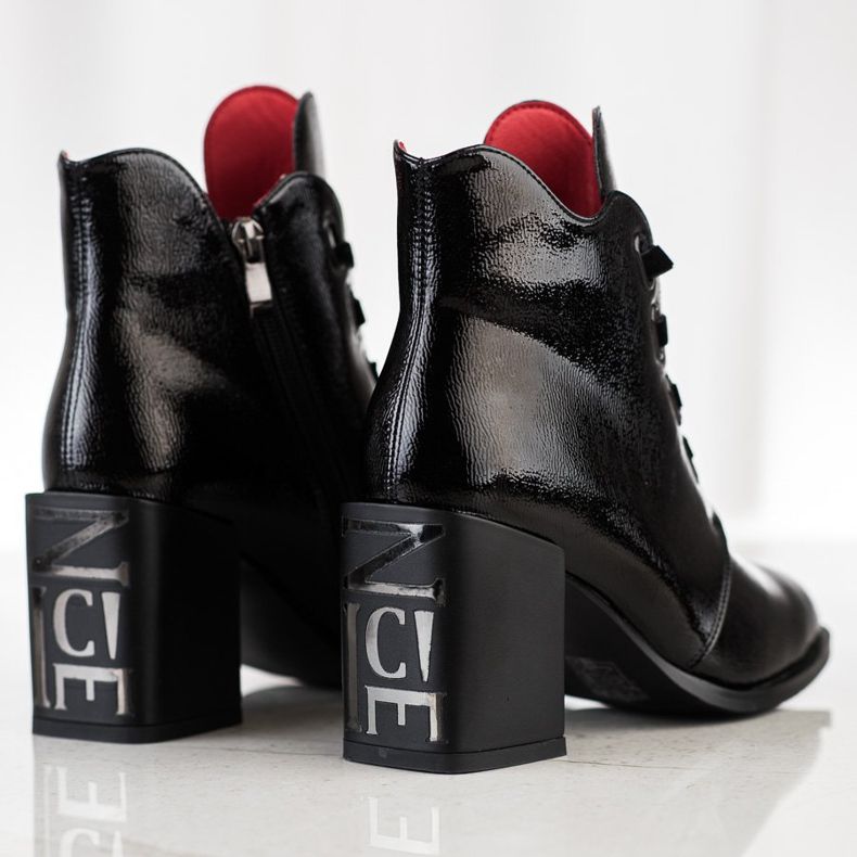 Filippo Lakirane čizme na stupu crna 1