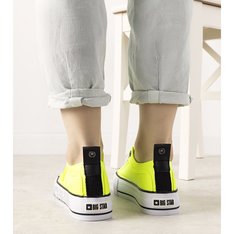 Alexa žute neonske tenisice Big Star za žene žuta boja 1