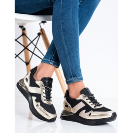 VINCEZA Glitter tenisice crna zlatni 2