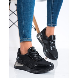 VINCEZA Glitter tenisice crna 1