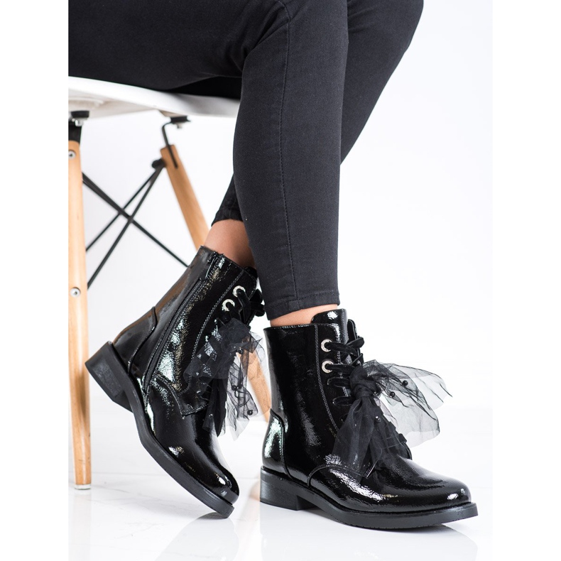 S. BARSKI Čizme izrađene od lakirane eko kože S.BARSKI crna 2