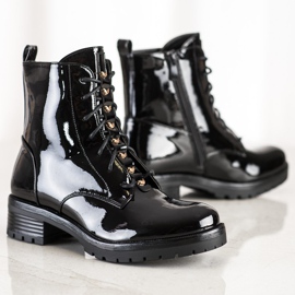 S. BARSKI Radnici od lakirane eko kože S.BARSKI crno 1