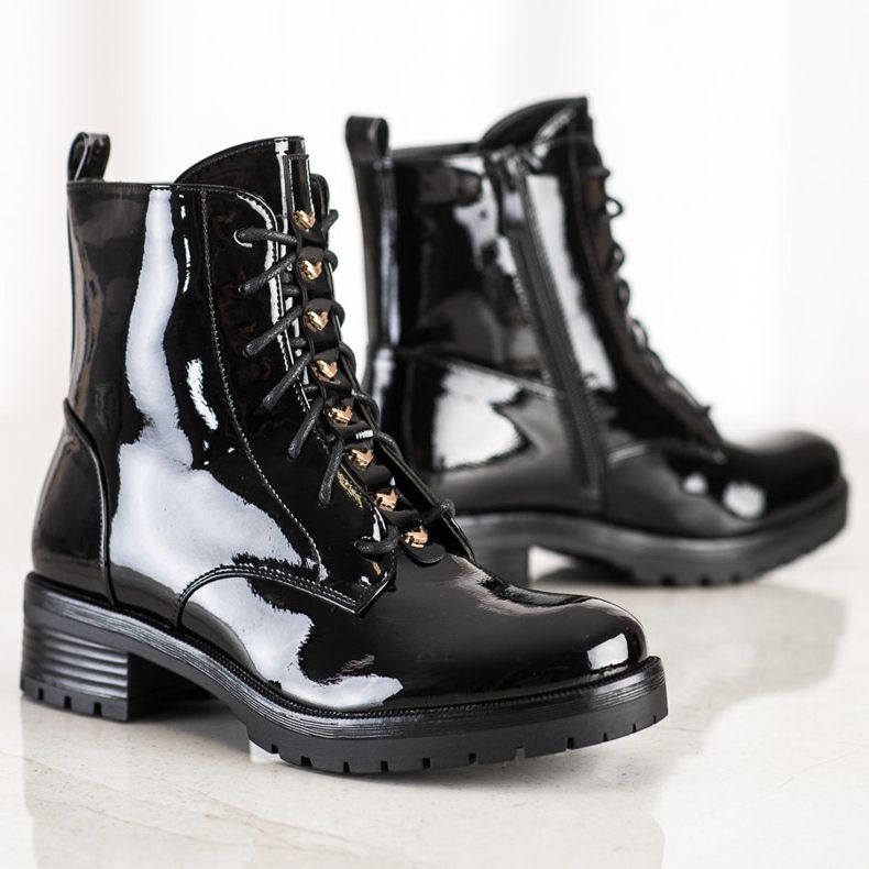 S. BARSKI Radnici od lakirane eko kože S.BARSKI crno 1