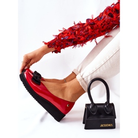 Kožne balerinke na platformi Maciejka 05062-08 Crvena crno 1