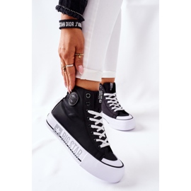 Visoke tenisice na crnoj platformi Big Star II274012 crna 2